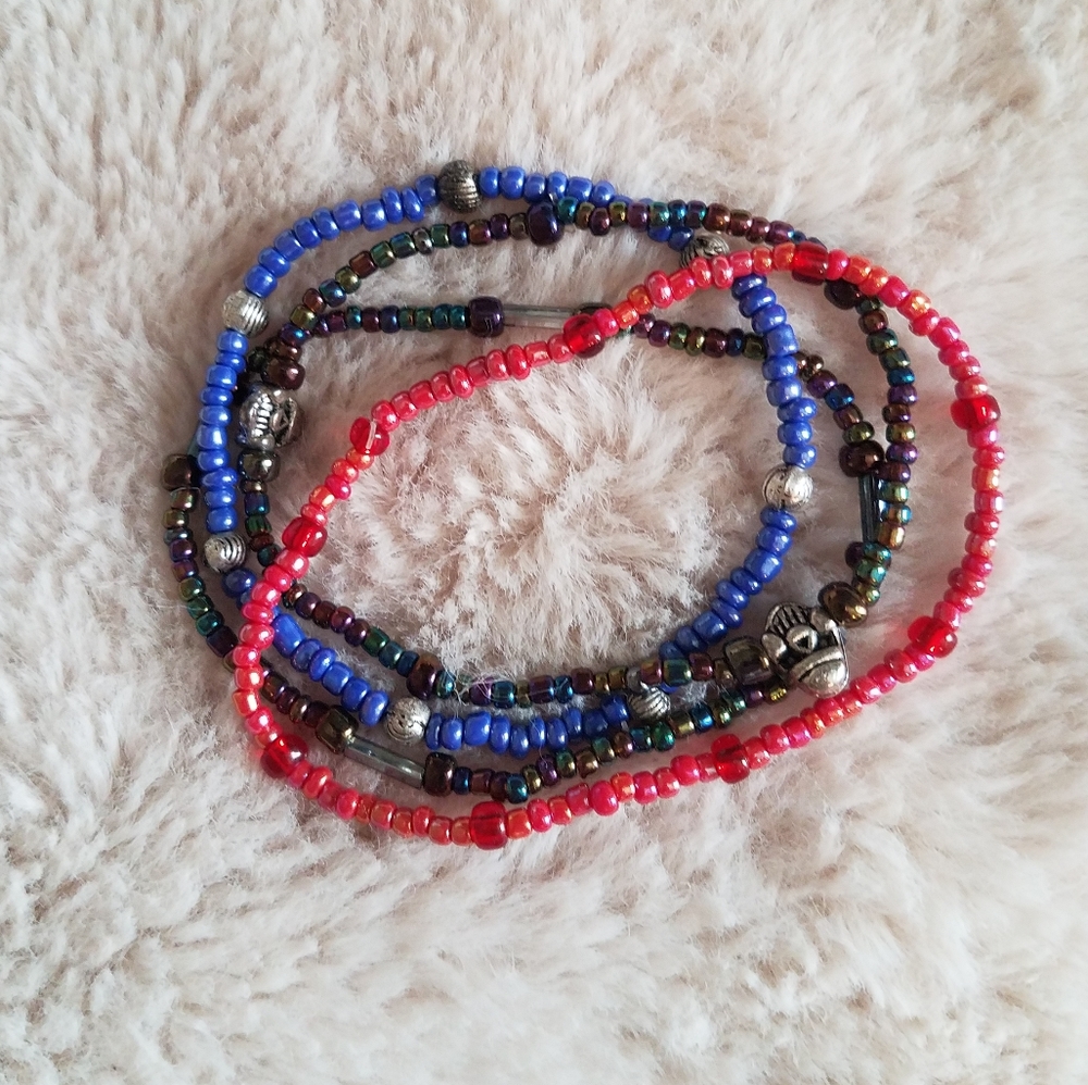 Delicate stacked hand crafted bracelet set